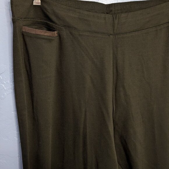 Soft Surroundings Olive Green Leggings Side Pocket Zipper leg Details 1X - Picture 4 of 11